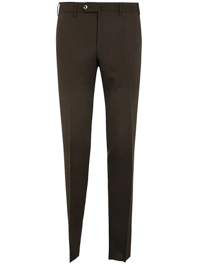 Shop Pt01 Superlight Deluxe Wool Slim Flat Front Pants Clothing In Brown