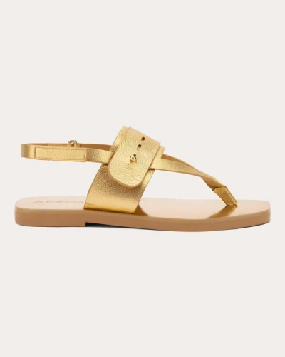 Shop Mercedes Castillo Women's Adria Metallic Leather Sandal In Gold