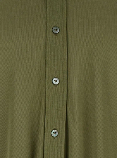 Shop Tom Ford Khaki Green Satin Shirt In Silk Man