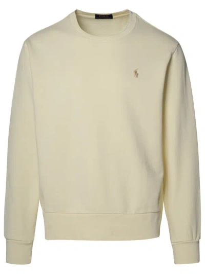 Shop Polo Ralph Lauren Ivory Cotton Sweatshirt In Cream