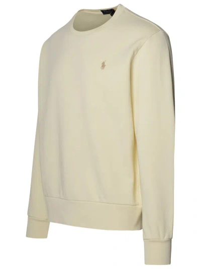Shop Polo Ralph Lauren Ivory Cotton Sweatshirt In Cream