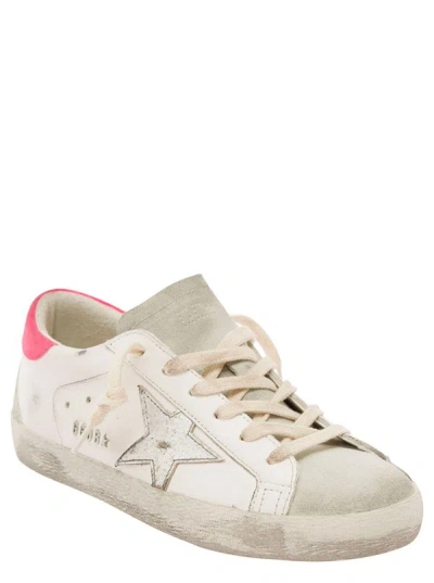 Shop Golden Goose 'superstar' White Low Top Vintage Effect Sneakers With Star Detail In Leather Woman