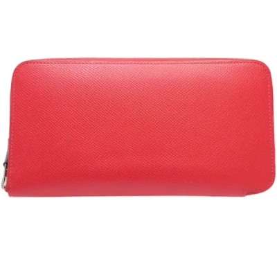 Shop Hermes Silk'in Leather Wallet () In Red