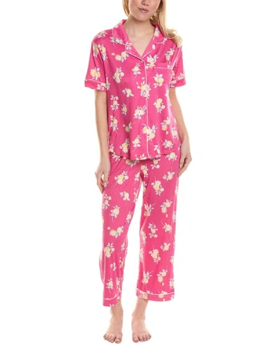 Shop Flora By Flora Nikrooz 2pc Printed Knit Pajama Set In Pink