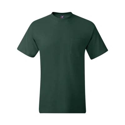 Shop Hanes Beefy-t Pocket T-shirt In Green