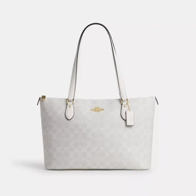 Shop Coach Outlet Gallery Tote In Signature Canvas In Multi