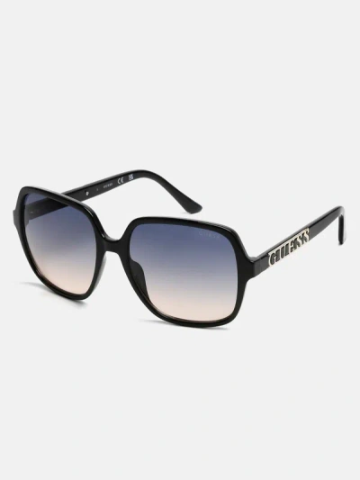 Shop Guess Factory Oversized Rounded Square Sunglasses In Black