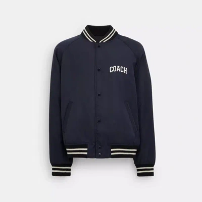 Shop Coach Outlet Scout Jacket In Recycled Nylon In Blue