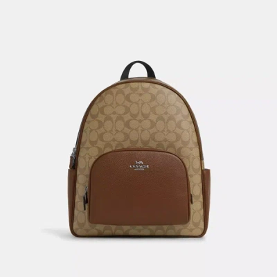 Shop Coach Outlet Large Court Backpack In Signature Canvas In Multi