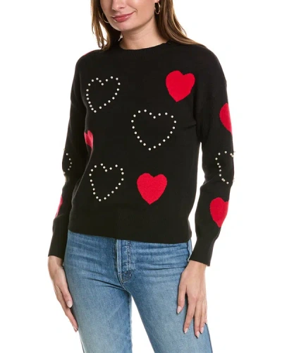 Shop Nanette Lepore Heart Sweater In Black