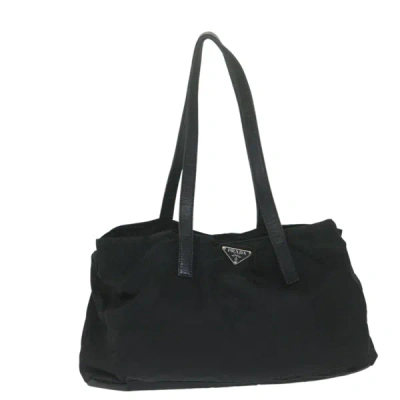 Shop Prada Tessuto Synthetic Shoulder Bag () In Black