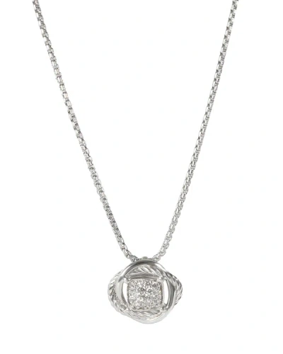 Shop David Yurman Infinity Pendant In Sterling Silver 0.15 Ctw