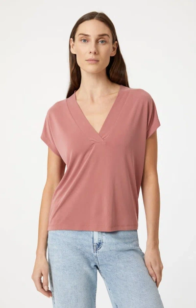 Shop Mavi V-neck Shirt In Canyon Rose In Red