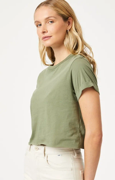 Shop Mavi Cropped T-shirt In Deep Lichen Green