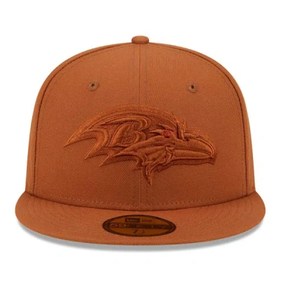 Shop New Era Brown Baltimore Ravens Color Pack 59fifty Fitted Hat