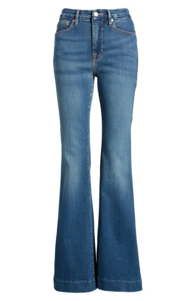 Shop Good American Good Legs Flare Jeans In Blue004