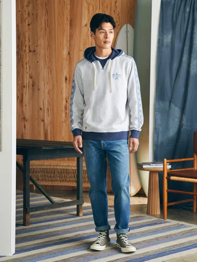 Faherty Steven Paul Judd Surf Hoodie In Light Grey Heather