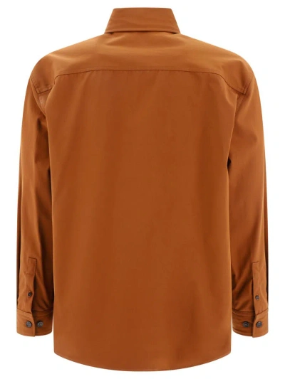 Shop Off-white Embroidered Shirt In Brown