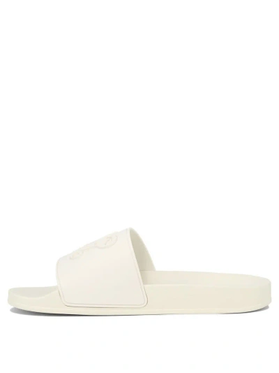 Shop Palm Angels "pa Monogram" Sliders In White