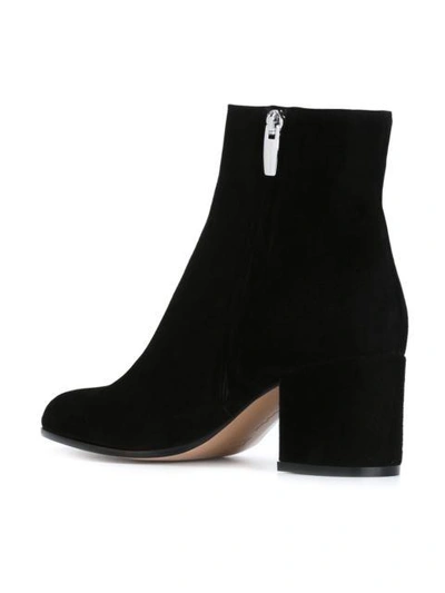 Gianvito Rossi Rolling Block-heel Velvet Ankle Boots In Black | ModeSens