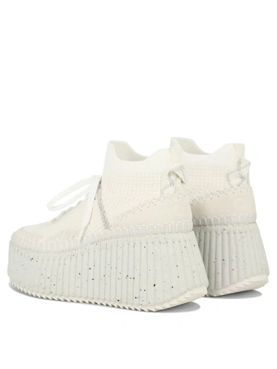 Shop Chloé "nama" Platform Sneakers In White