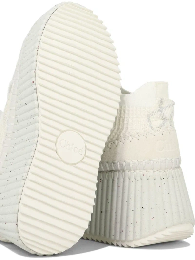 Shop Chloé "nama" Platform Sneakers In White
