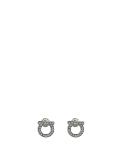 Shop Ferragamo "gancini" Earrings In Silver