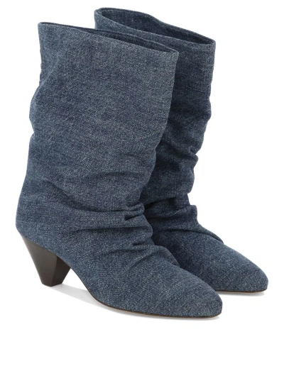 Shop Isabel Marant Denim Ankle Boots In Blue