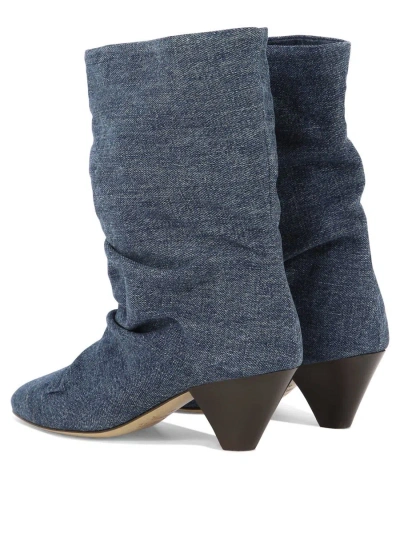 Shop Isabel Marant Denim Ankle Boots In Blue