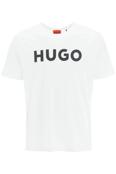Shop Hugo Dulivio Logo T Shirt In White