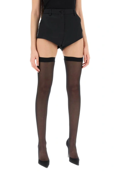 Shop Dolce & Gabbana Shorts In Raso In Black