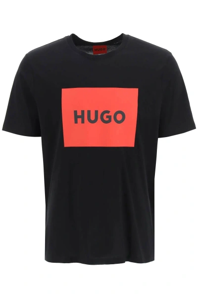 Shop Hugo Dulive T Shirt With Logo Box In Black