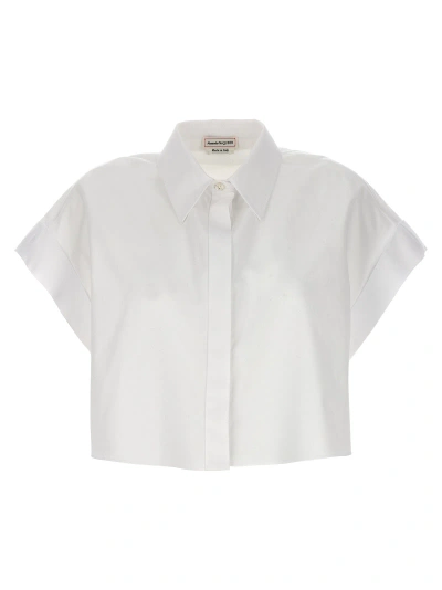 Shop Alexander Mcqueen Cropped Shirt Shirt, Blouse In White