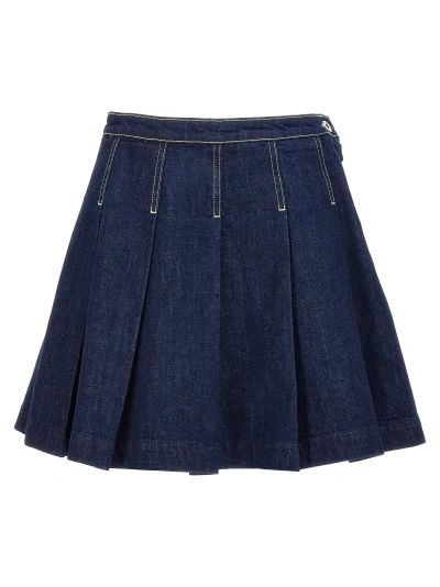 Shop Kenzo Solid Fit&flare Skirts In Blue