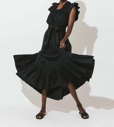 Shop Cleobella Tabitha Solid Midi Dress In Black