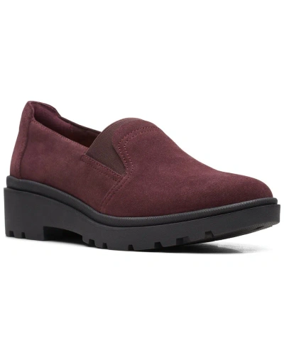 Shop Clarks Calla Rae Suede Flat In Red