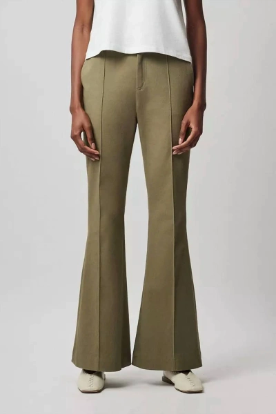 Shop Atm Anthony Thomas Melillo Washed Cotton Twill Flare Pant In Oil Green In Multi