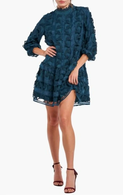 Shop Ciebon Hummingbird Crochet Mini Dress In Teal In Blue