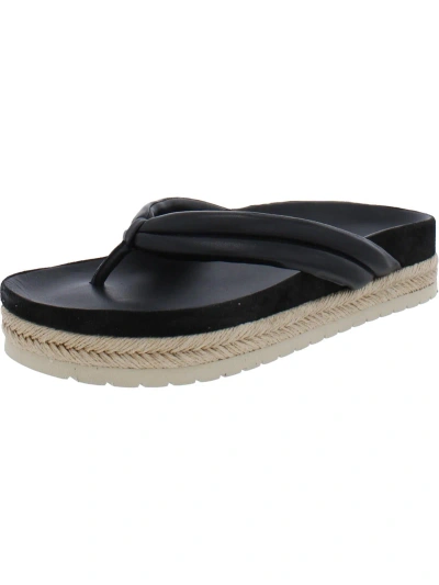 Shop Vince Forest Womens Faux Leather Espadrille Platform Sandals In Black