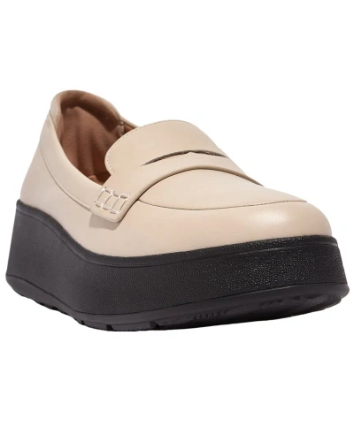 Shop Fitflop F-mode Leather Loafer In Beige
