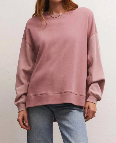 Shop Z Supply Colorblocked Modern Weekender Sweatshirt In Misty Mauve In Multi
