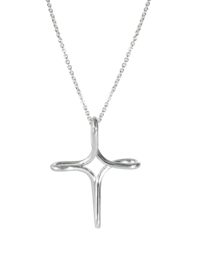 Shop Tiffany & Co Elsa Peretti Infinity Cross Pendant In Sterling Silver On A Chain