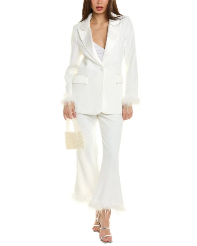 Shop Beulah Blazer & Pant Set In White