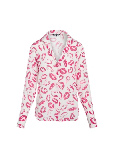 Catherine Gee Daria Blouse In Hot Pink Lips In Multi