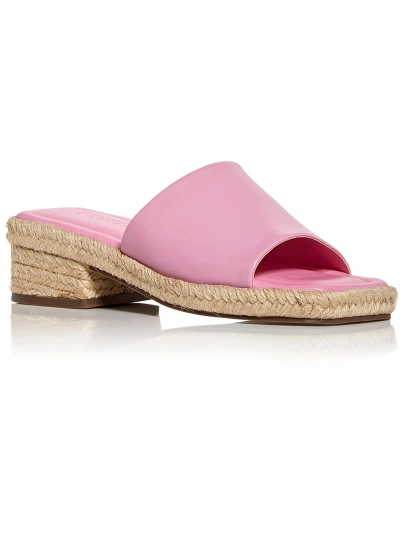 Shop Schutz Corah Womens Leather Peep-toe Slide Sandals In Multi