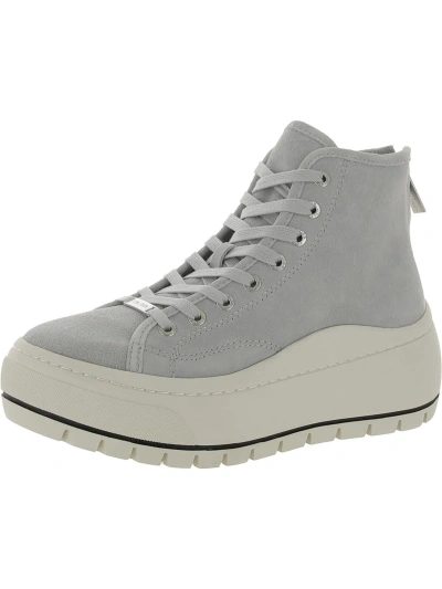 Shop J/slides Gracie Womens Suede Lace Up High-top Sneakers In Grey