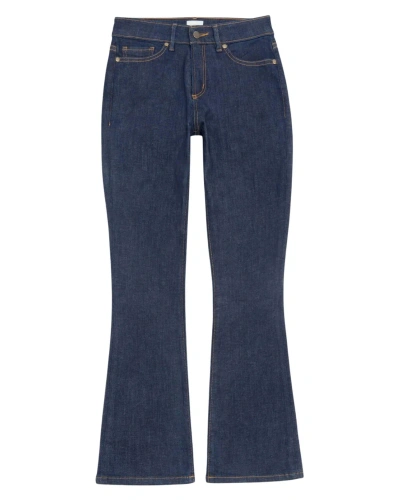 Shop Ann Mashburn Flare Cropped 5-pocket Stretch Denim Jean In Indigo In Multi