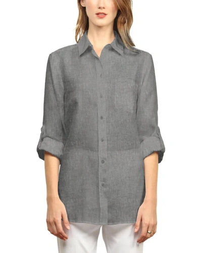 Shop Hinson Wu Chelsea Linen Shirt In Grey