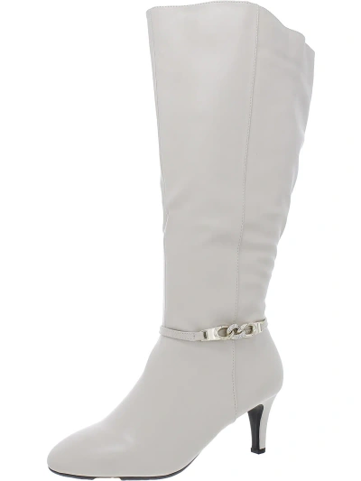 Shop Karen Scott Hanna Womens Faux Leather Wide Calf Knee-high Boots In Multi