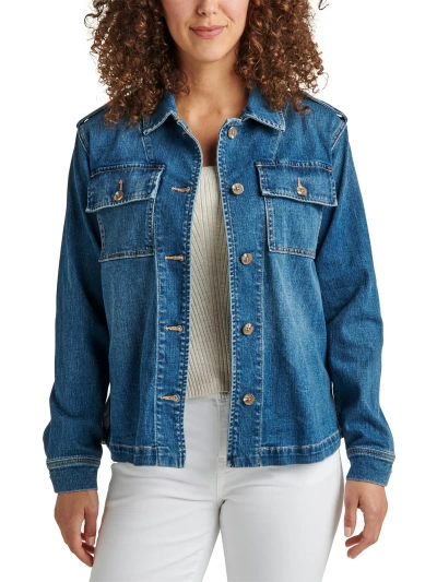 Shop Jag Jeans Shaylie Womens Denim Button Down Shirt Jacket In Multi